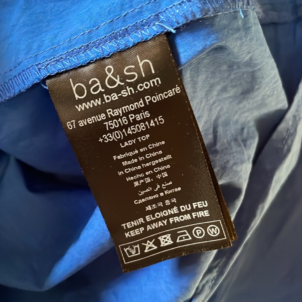 ba&sh Blue Button Down Shirt - Picture 5 of 5
